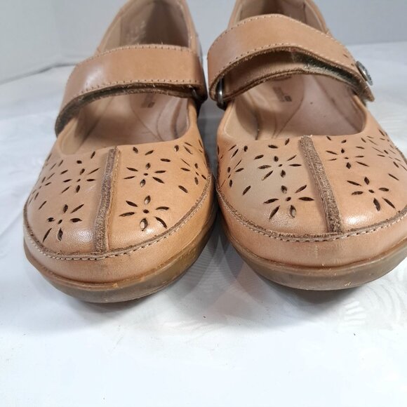Clarks Shoes Womens sz 7 7M Everlay Bai Mary Jane Strap Comfort Wedge Brown tan - Picture 5 of 13
